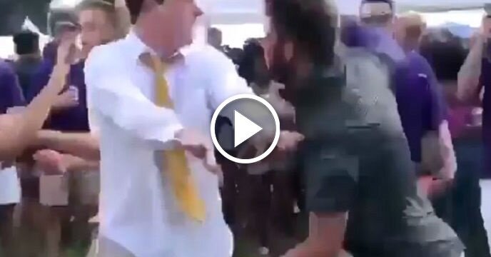 LSU Fan With Broken Arm Wins Tailgate Fight By Using Cast as Weapon