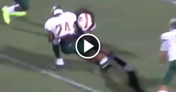 Campbell University Football Player Absolutely Destroys Running Back With Massive Hit