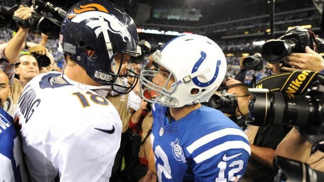 Peyton Manning, Andrew Luck, Broncos at Colts 2013