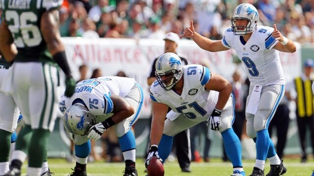 Matthew Stafford audible against Jets