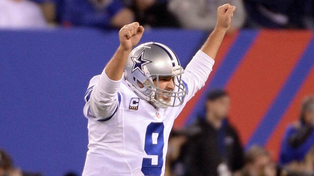 Tony Romo celebrates