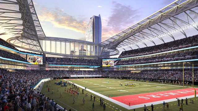 Press Conference Held To Annouce Name Of NFL Stadium In LA