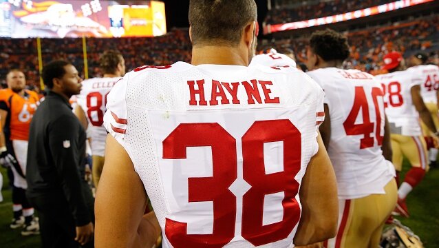 San Francisco 49ers' Jarryd Hayne makes 75-man roster cut.