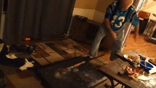 Watch Angry Grandpa Destroy Everything In His Path After Carolina Panthers' Loss In Super Bowl 50