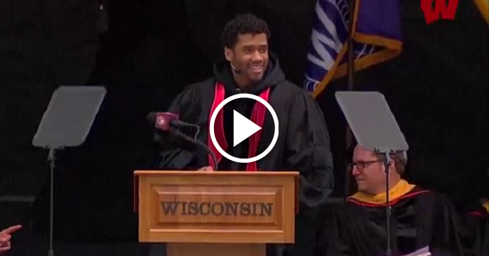 Seattle Seahawks QB Russell Wilson Gives Commencement Speech At Wisconsin Graduation