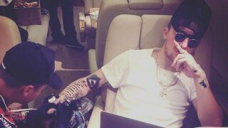 Johnny Manziel Posts Picture Of Him Getting A Tattoo While Riding A Private Jet Because It's What He Does