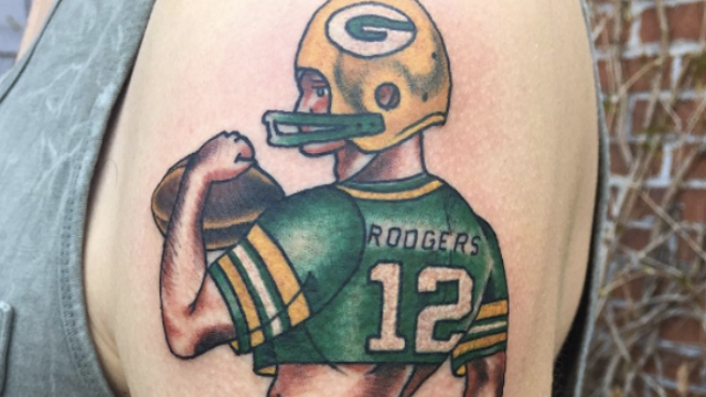 Green Bay Packers Fan Gets Crazy Tattoo Of Aaron Rodgers Wearing A Jock Strap