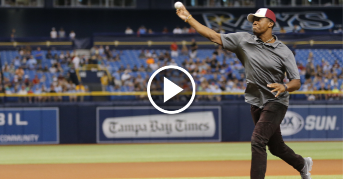 Buccaneers QB Jameis Winston Throws Heater for First Pitch at Tampa Bay Rays Game
