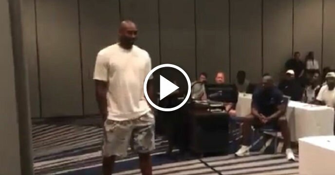 Kobe Bryant Makes Surprise Appearance at Los Angeles Chargers' First Training Camp Team Meeting