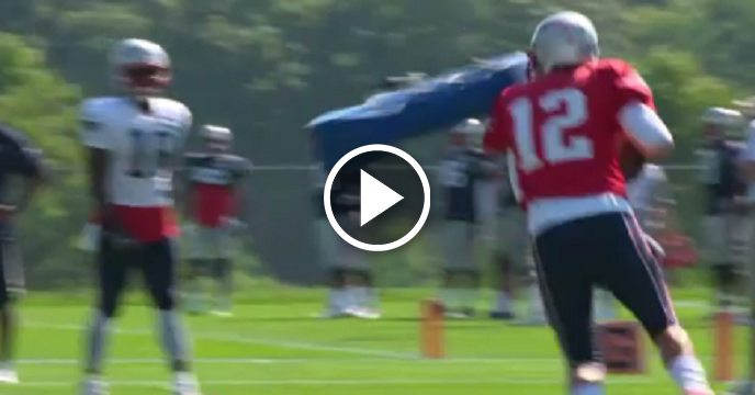 Bill Belichick's Out Here Chucking Blocking Pads At Tom Brady's Head