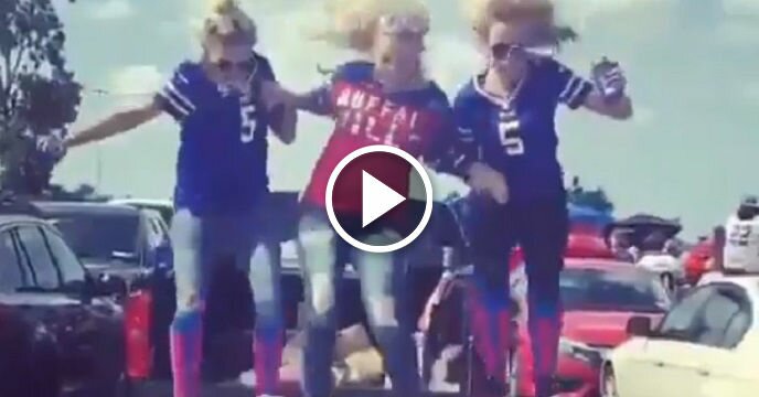 3 Attractive Buffalo Bills Fans Fail at Attempt to Jump Through Table