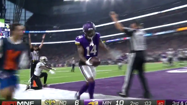 Watch: Vikings\' Stefon Diggs Punts Football Into Crowd Following TD Reception