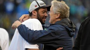 Russell Wilson and Pete Carroll NFC Championship