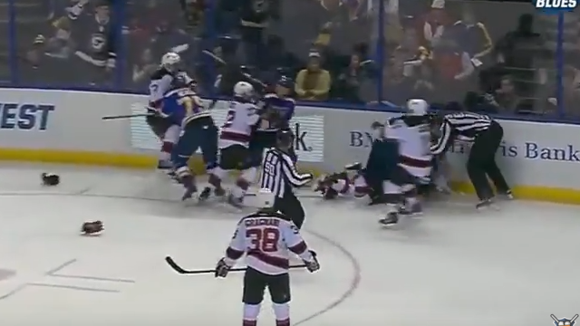 Dirty Hit Leads to All Out Brawl in St. Louis Blues-New Jersey Devils Game