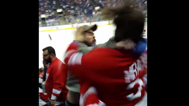 Fight Breaks Out In Stands During Detroit Red Wings vs. Columbus Blue Jackets