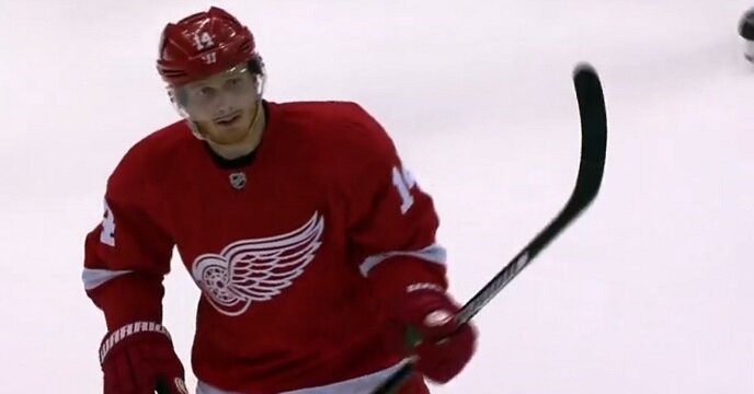 Detroit Red Wings' Gustav Nyquist Buries One-Timer
