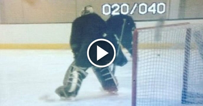 Boston Bruins' Practice Goalie Takes a Zdeno Chara Slap Shot Right to the Groin