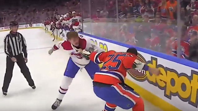 Watch \'Ref Cam\' View Of Fight Between Oilers\' Darnell Nurse & Canadiens\' Michael McCarron