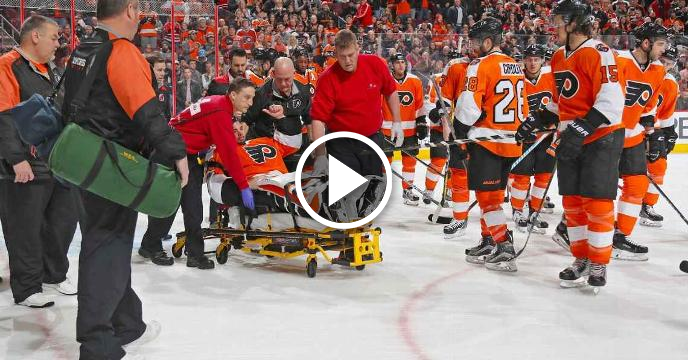 Philadelphia Flyers Goalie Michal Neuvirth Collapses to Ice Out of Nowhere