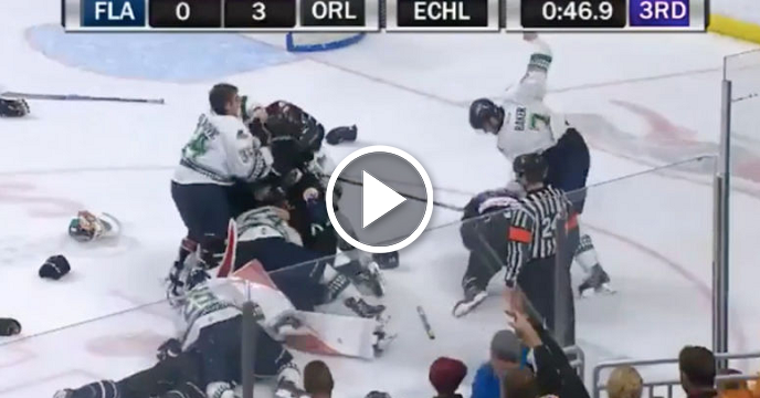 Wild AF Brawl Breaks Out At Minor League Hockey Game In Florida