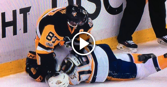 Sidney Crosby Repeatedly Bashes P.K. Subban's Head Into Ice — Both Players Somehow Penalized