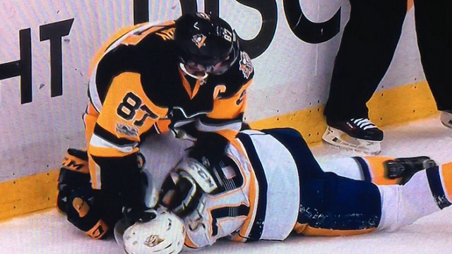 Sidney Crosby Repeatedly Bashes P.K. Subban\'s Head Into Ice — Both Players Somehow Penalized