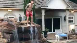 Tyler Seguin & Dog Execute Flawless Synchronized Dive into Swimming Pool