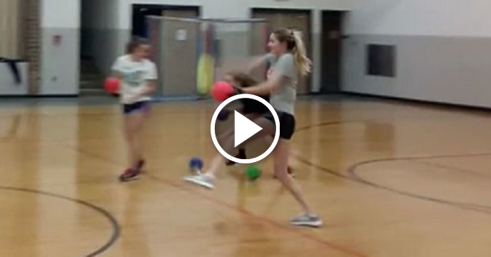 High School Softball Pitcher Levels Teammates With Deadly Dodgeball Strikes