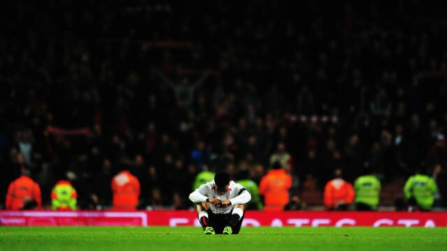 Liverpool forward Daniel Sturridge Infront Of Arsenal fans