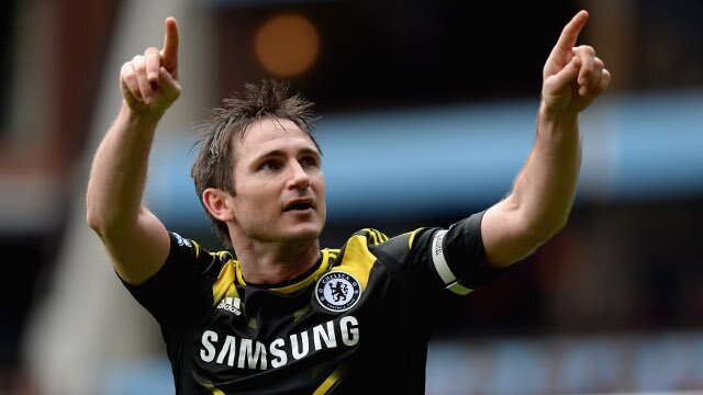 Frank Lampard celebrates a goal for Chelsea