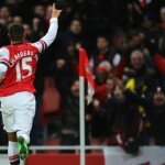 Oxlade-Chamberlain celebrates Arsenal goal