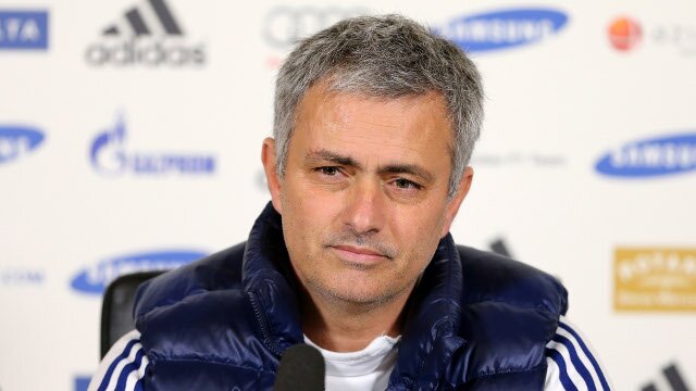 Chelsea manager Jose Mourinho talks to the press