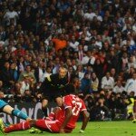 Karim Benzema scores for Real Madrid against Bayern Munich