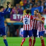 Thibaut Courtois and Athletico Madrid celebrate win over Barcelona