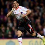 Luis Suarez Celebrates Record Breaking Goal vs Crystal Palace