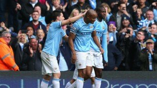 Manchester City Premier League champions manuel pellegrini samir nasri vincent kompany