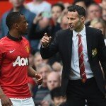 Ryan Giggs instructs Patrice Evra during win over Norwich City