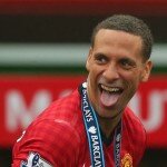 Rio Ferdinand celebrating a Manchester United championship win