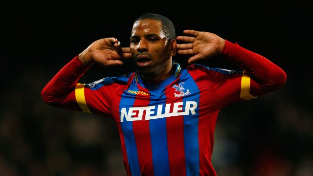 Crystal Palace winger Jason Puncheon after scoring a goal