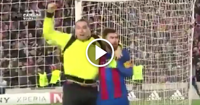 Lionel Messi Celebrates Barcelona's Incredible Comeback Win With Fan On Pitch