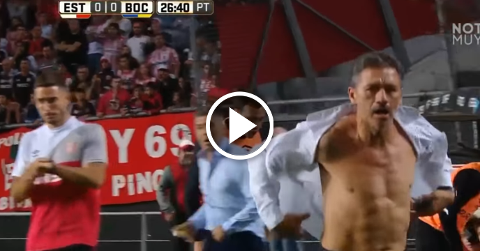 Tatted Up Argentina Manager Nelson Vivas Rips Shirt Off Incredible Hulk Style in Protest