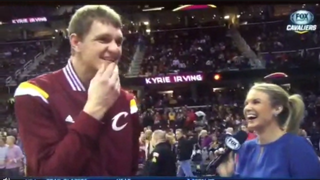 Timofey Mozgov Forgets Where He Is, Answers Interview Question in Russian