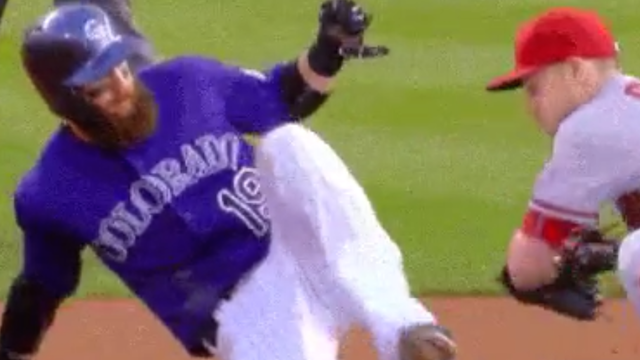 Watch Rockies' Charlie Blackmon Get Fancy And Somehow Avoid Tag 