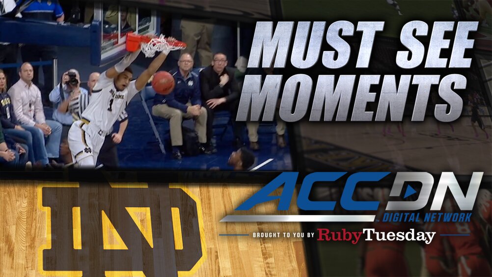 ND's Jerian Grant Beautiful Look-Away Pass for Dunk | ACC Must See Moment