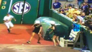 Watch LSU Ball Girl Exuberantly Field Fair Ball And Throw It Into The Stands
