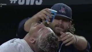 Arizona Wildcats Baseball Player Gets A Haircut In Dugout During College World Series Game