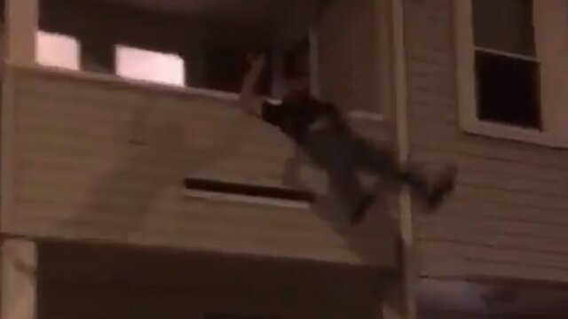 Dude Flips Off Second-Floor Apartment Balcony and Doesn\'t Exactly Stick the Landing
