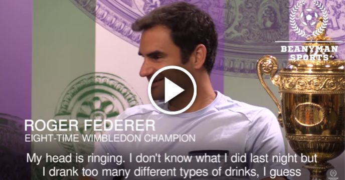 Roger Federer Reveals How Drunk He Got After Winning Wimbledon