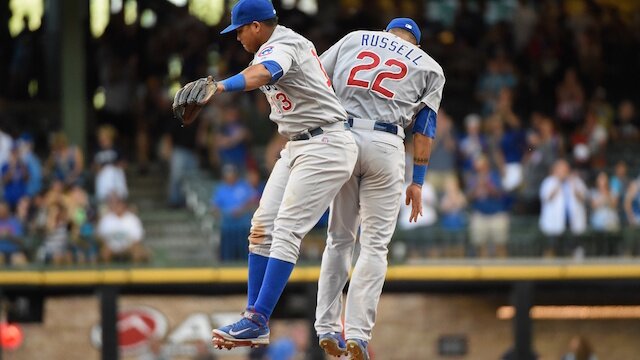 Chicago Cubs Starlin Castro Addison Russell Celebrating