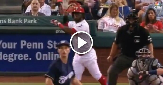 Phillies' Odubel Herrera Has Epic Bat Flip on a Ball That Landed on the Warning Track